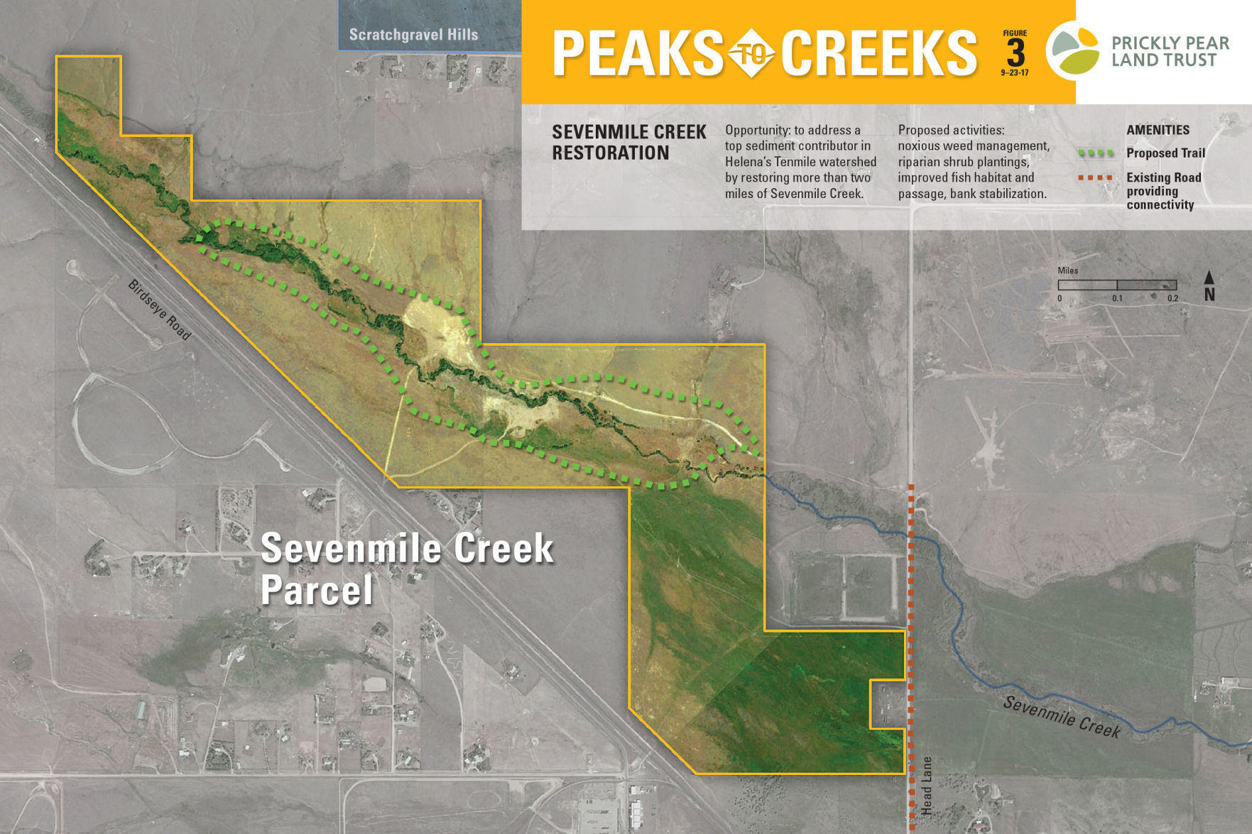 An overview map of the Sevenmile Creek Project.